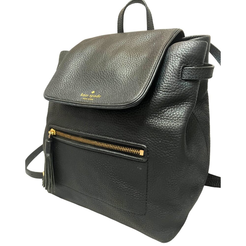 Kate Spade Black Leather Backpack with adjustable straps - Chester Street